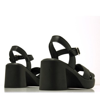 MTNG Eliana leren sandalen zwart -Hoogte hak 6cm