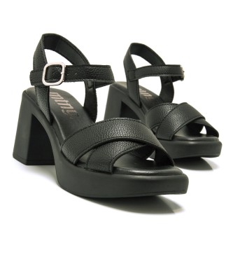 MTNG Eliana leren sandalen zwart -Hoogte hak 6cm