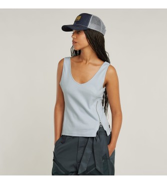 G-Star Camiseta asimtrica Zip Slim azul