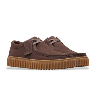 Clarks Sapatos Torhill Lo em pele castanha