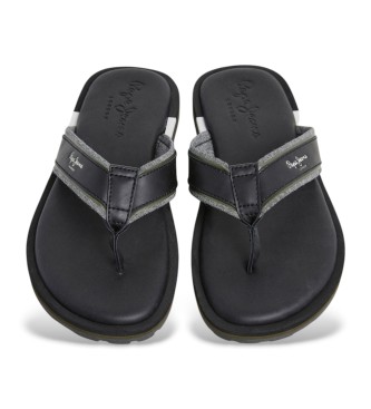Pepe Jeans Klapki Barrel Brand czarne