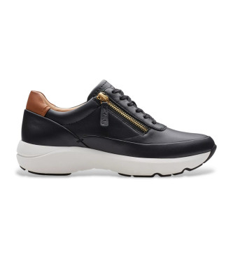 Clarks Tivoli Zip chaussures en cuir noir
