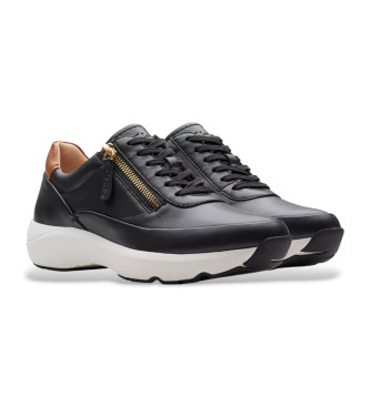 Clarks Tivoli Zip chaussures en cuir noir