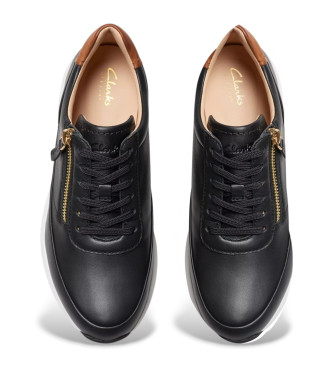 Clarks Tivoli Zip chaussures en cuir noir