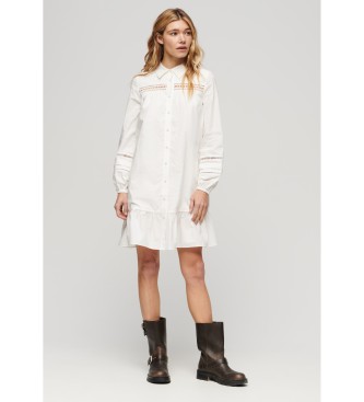 Superdry Skjortekjole med hvid blondeblanding