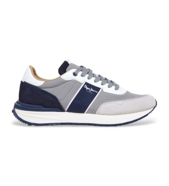 Pepe Jeans Skórzane sneakersy Buster Club w kolorze szarym
