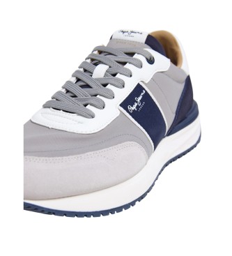 Pepe Jeans Skórzane sneakersy Buster Club w kolorze szarym