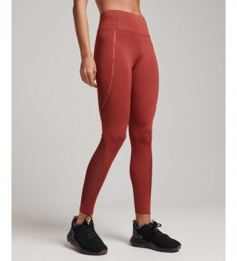 Superdry Tight leggings l�ng mesh Active r�d