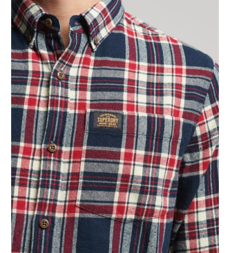 Superdry Koszula drwala z bawełny organicznej w granatową kratę