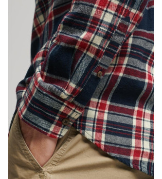 Superdry Koszula drwala z bawełny organicznej w granatową kratę