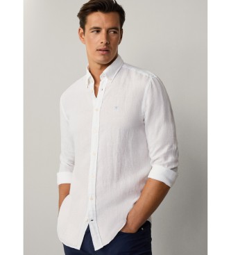 Hackett London Dopasowana koszula w kolorze białym