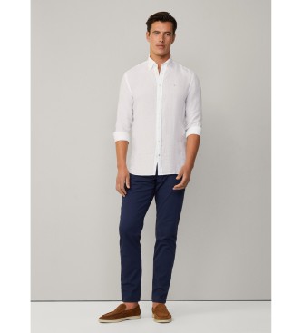 Hackett London Dopasowana koszula w kolorze białym