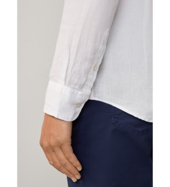 Hackett London Dopasowana koszula w kolorze białym