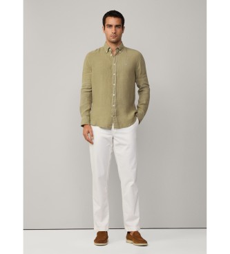 Hackett London Prilagojena srajca zelene barve