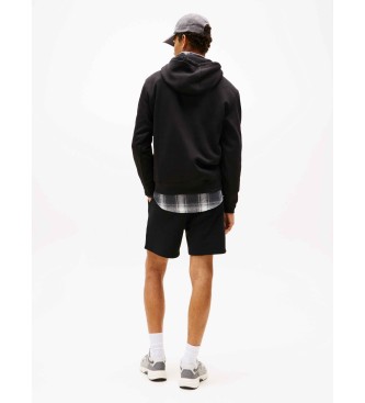 Tommy Jeans Sweatshirt i brstet fleece med htte, sort