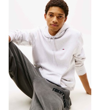 Tommy Jeans Gr sweatshirt med brstet fleece og htte