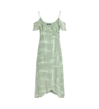 A|X Armani Exchange Maxi crossover-kjole med justerbare tynde stropper og flsedetaljer grn