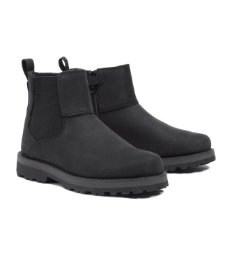 Timberland Skórzane botki Courma Chelsea czarne