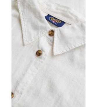 Superdry Linnen casual overhemd met witte boyfriend fit