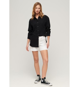 Superdry Dolga črna majica za na plažo