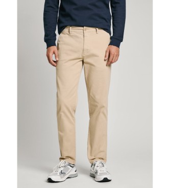 Pepe Jeans Hlače chino Slim Twill bež barve