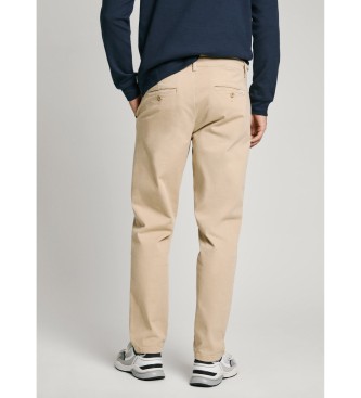 Pepe Jeans Hlače chino Slim Twill bež barve