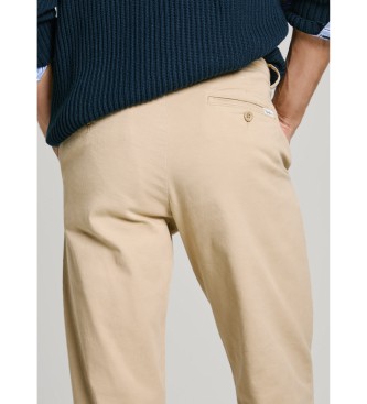 Pepe Jeans Hlače chino Slim Twill bež barve