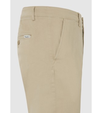 Pepe Jeans Hlače chino Slim Twill bež barve