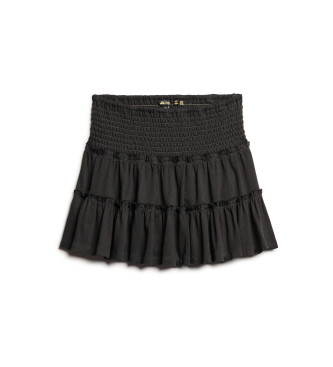 Superdry Svart stickad minikjol med tiered