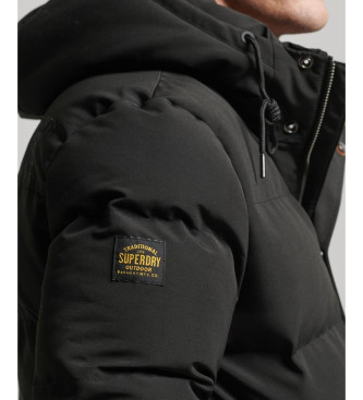 Superdry Everest Steppjacke mit Kapuze Schwarz