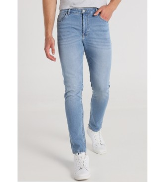 Six Valves Jeans skinny fit, vita media, blu