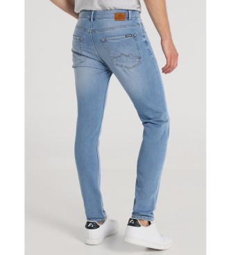Six Valves Jeans skinny fit, vita media, blu
