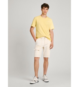 Pepe Jeans Kratke sproščene uporabne hlače Barva bela