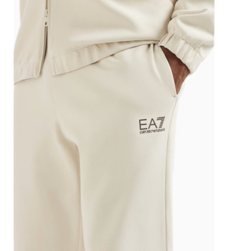 EA7 Summer Block Schal aus beiger Baumwollmischung