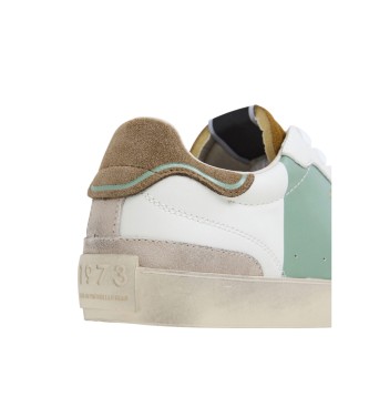 Pepe Jeans Skórzane trampki Lane białe