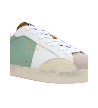 Pepe Jeans Skórzane trampki Lane białe