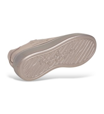 Pepe Jeans Yara Stars Bronze Leather Sneakers