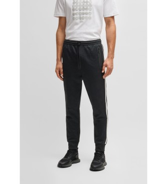 BOSS Pantaloni della tuta dalla vestibilit comoda con cerchi in tessuto jacquard nero
