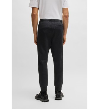 BOSS Pantaloni della tuta dalla vestibilit comoda con cerchi in tessuto jacquard nero