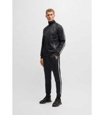 BOSS Pantaloni della tuta dalla vestibilit comoda con cerchi in tessuto jacquard nero