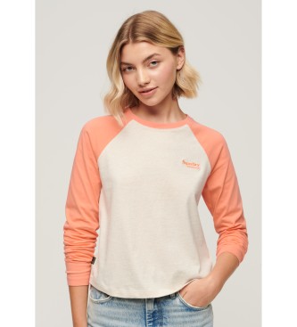 Superdry Baseball T-shirt with logo Essential beige, orange