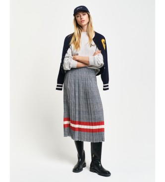 Gant Faltenrock mit marineblauem Karodruck
