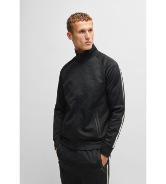 BOSS Felpa jacquard circolare con zip e strisce laterali nere