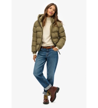 Superdry Prešita jakna s kapuco Stanton zelena