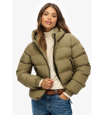 Superdry Prešita jakna s kapuco Stanton zelena