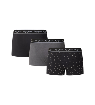 Pepe Jeans Set di 3 boxer a forma di albero di Natale neri, grigi
