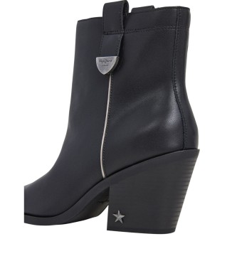 Pepe Jeans Botines de Piel Gina Cities negro