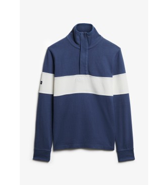 Superdry Klassisches Rugbytrikot mit blauem Bckerkragen