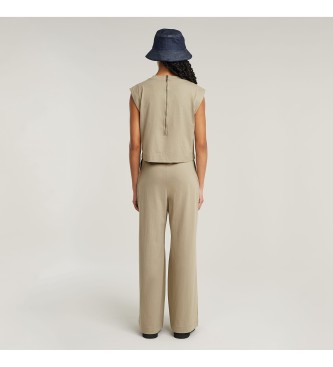 G-Star Tuta beige a doppio strato con gamba larga