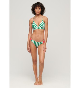 Superdry Grn gestreifte Bikinihose in krftigem grnem Design